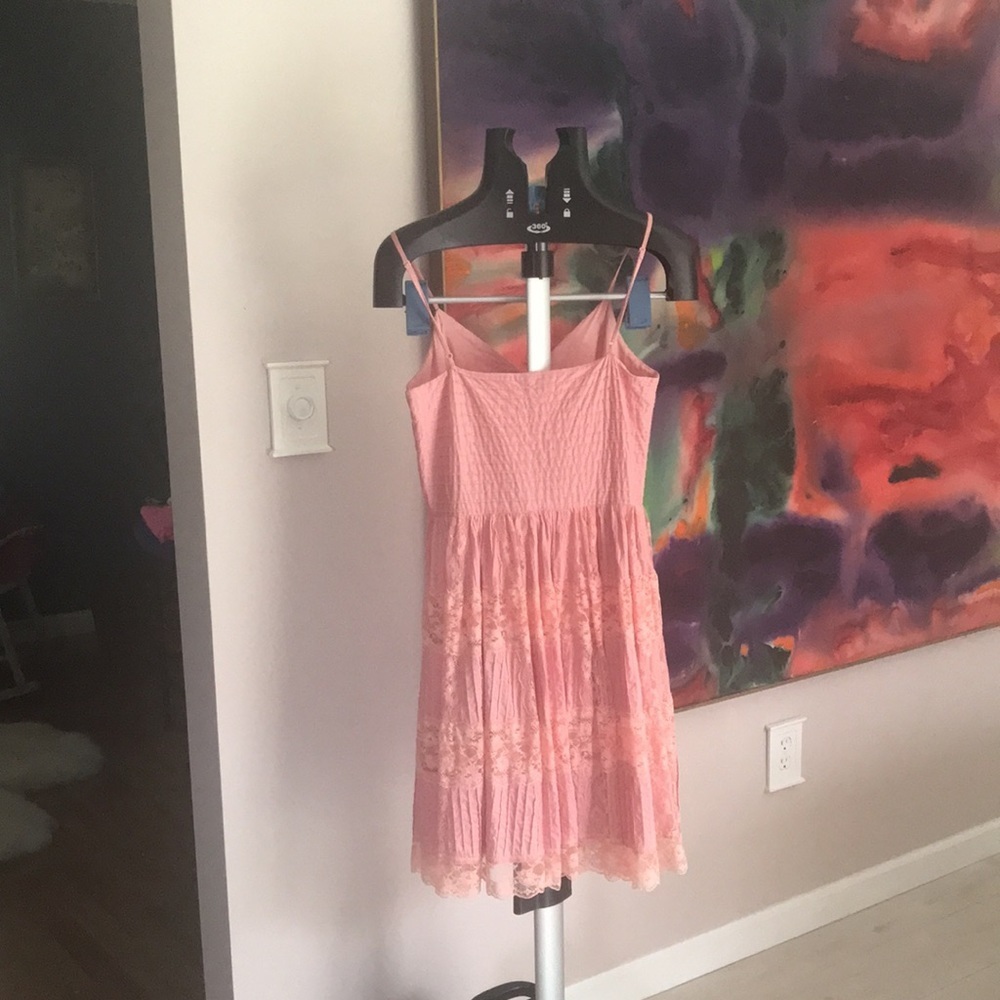 Betsey Johnson peach spaghetti strap sun dress size 10 lace - Picture 5 of 13